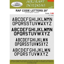 RAF CODE LETTERS 20"