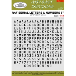 RAF SERIAL LETTERS & NUMBERS 8"