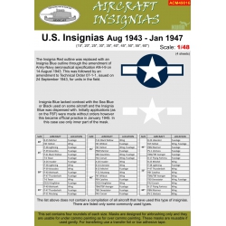 U.S. INSIGNIAS Aug 1943 - Jan 1947